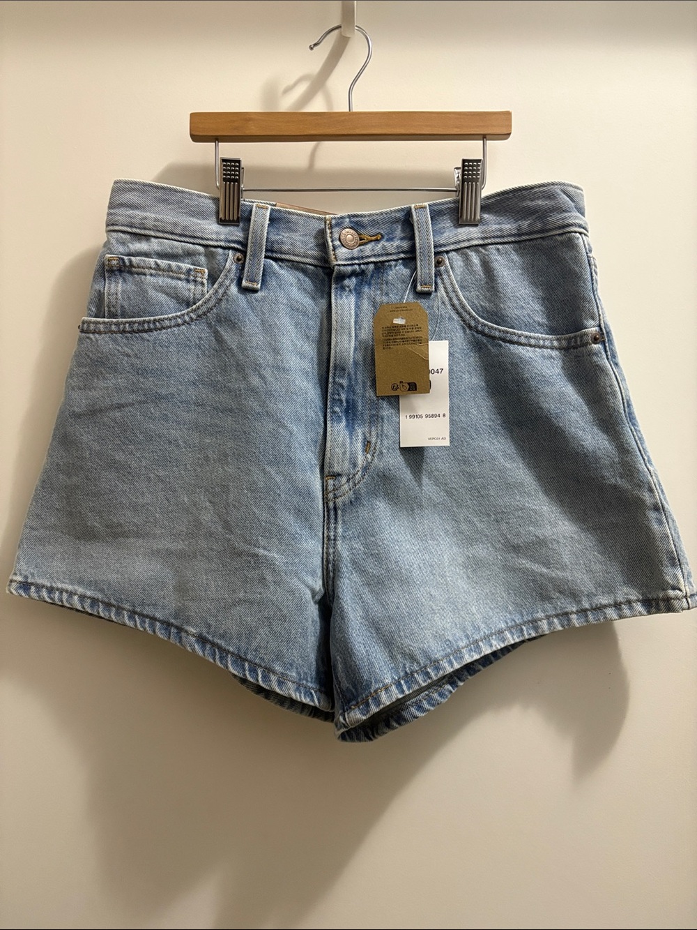 Levi's Light Blue High-Rise Denim Shorts